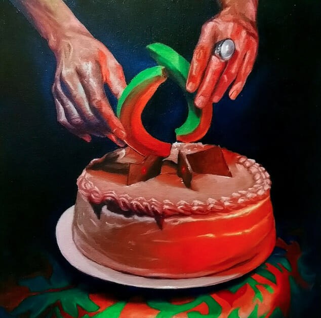 “Inside the cake”